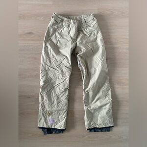 O'Neill Women's Beige Ski Pants with Pink Accents Size M